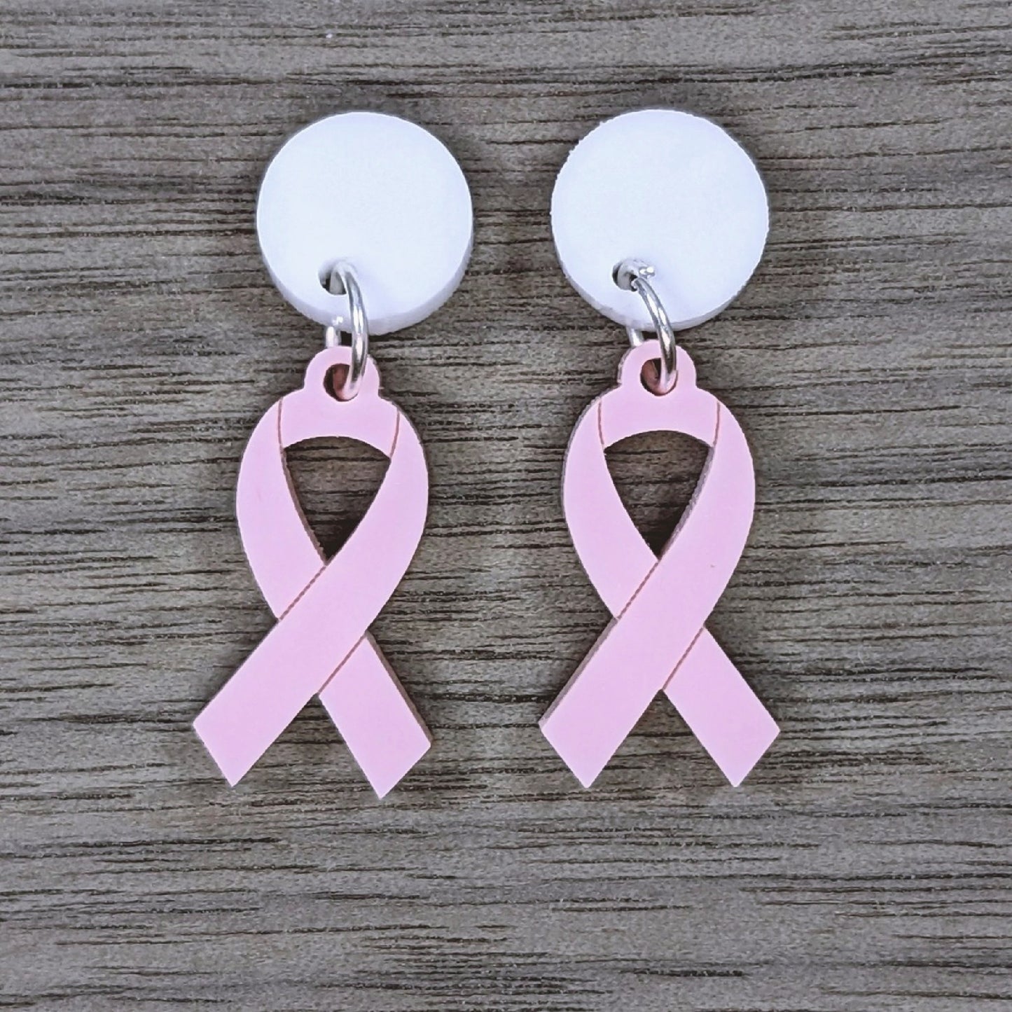 Breast Cancer Awareness Ribbon Earrings