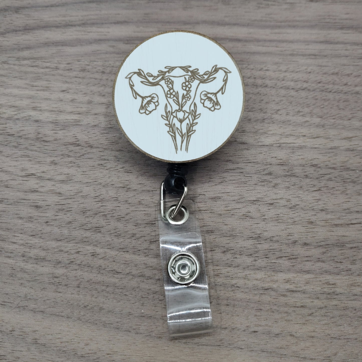 Floral Uterus Badge Reel