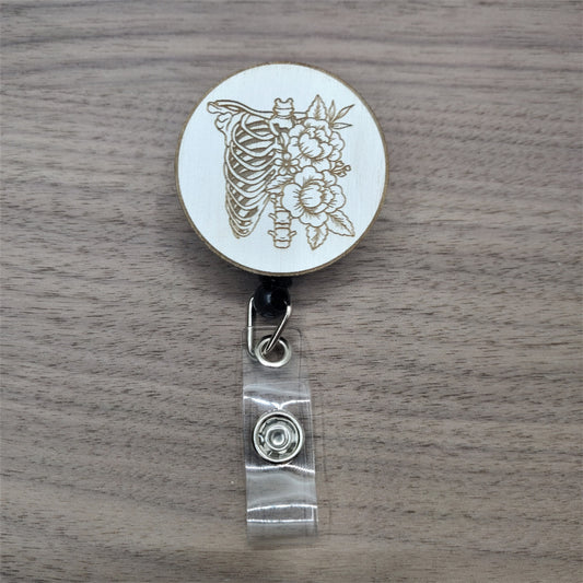 Floral Ribcage Badge Reel