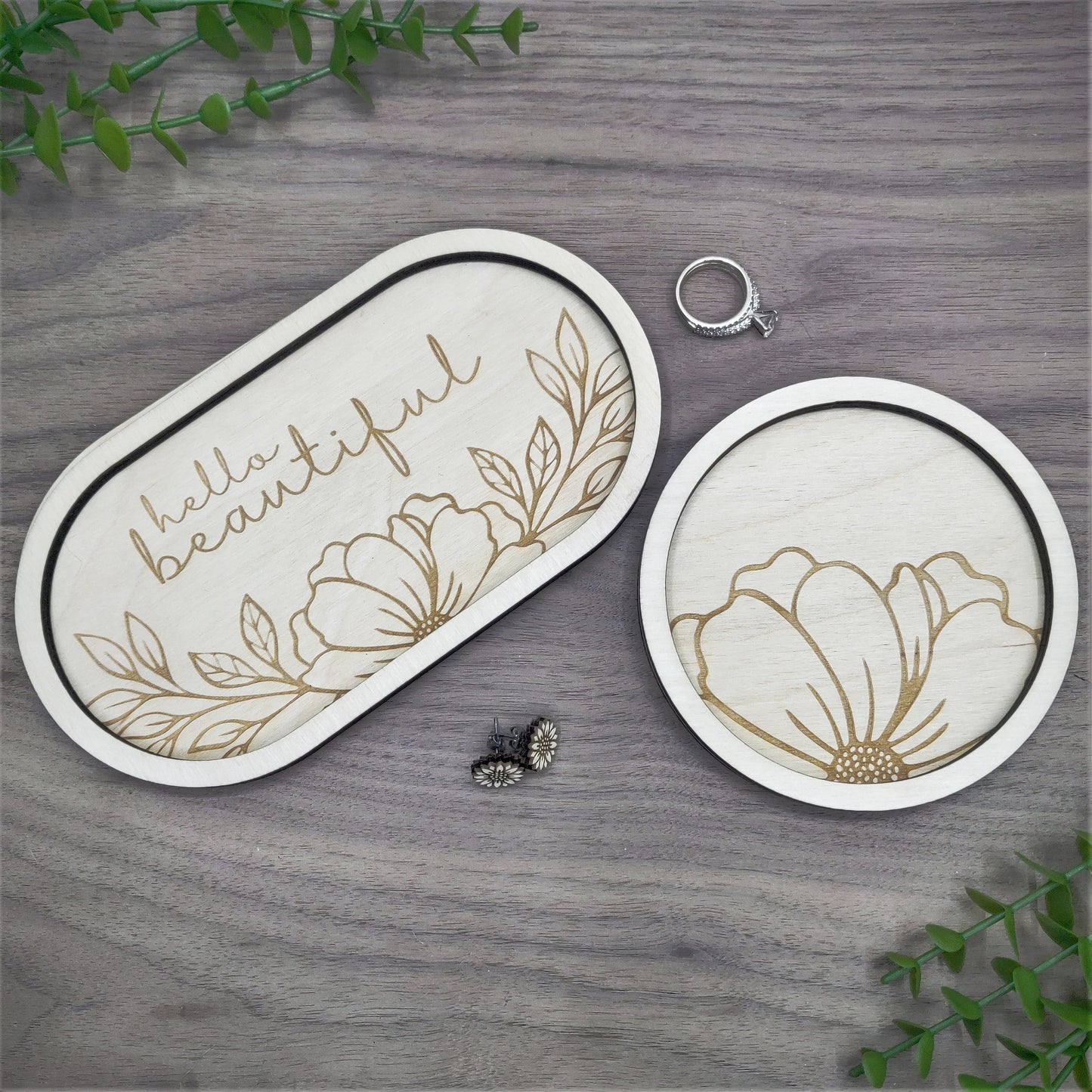 Floral Jewelry Trays