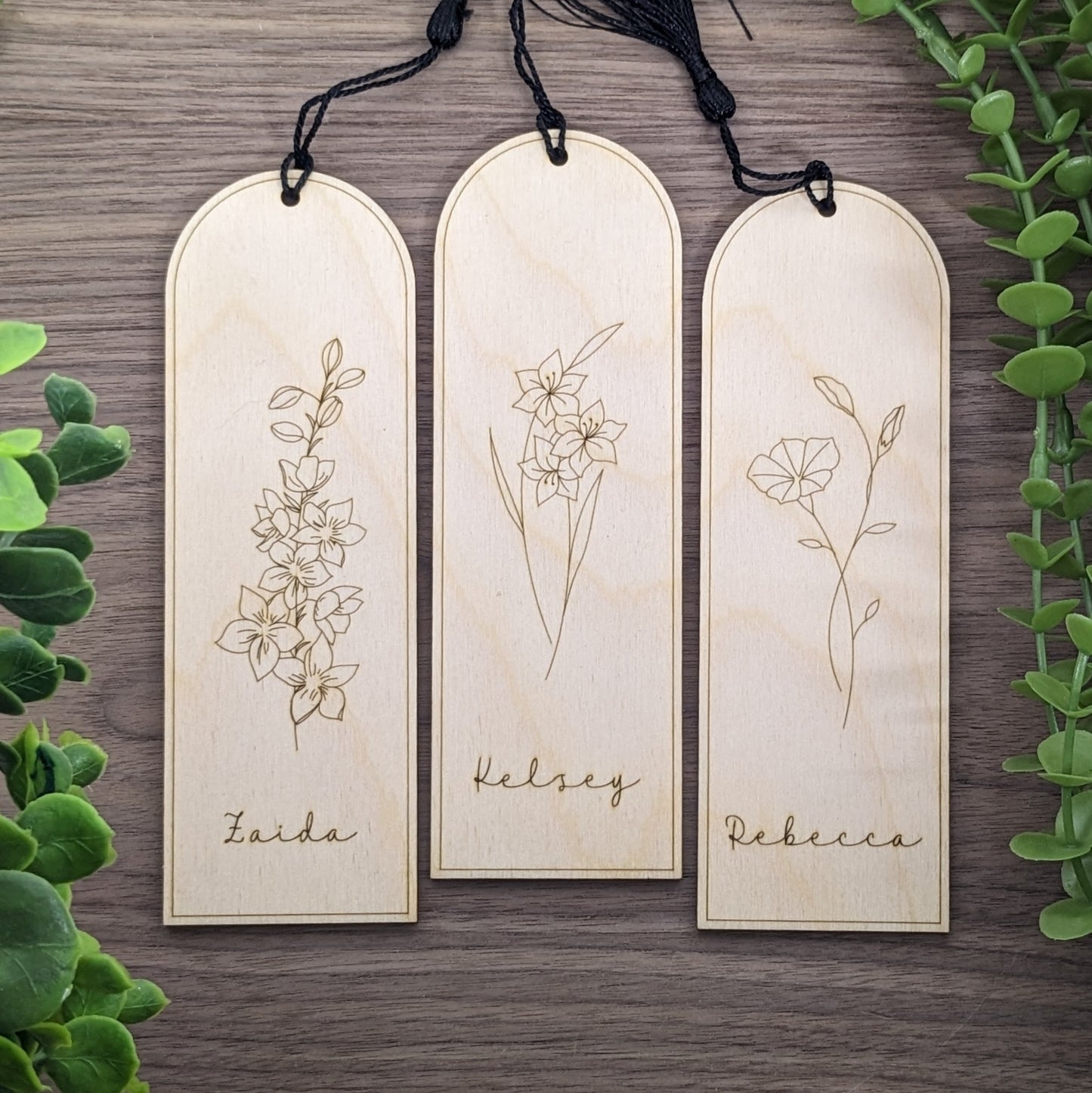 Personalized Birth Month Flower Bookmarks