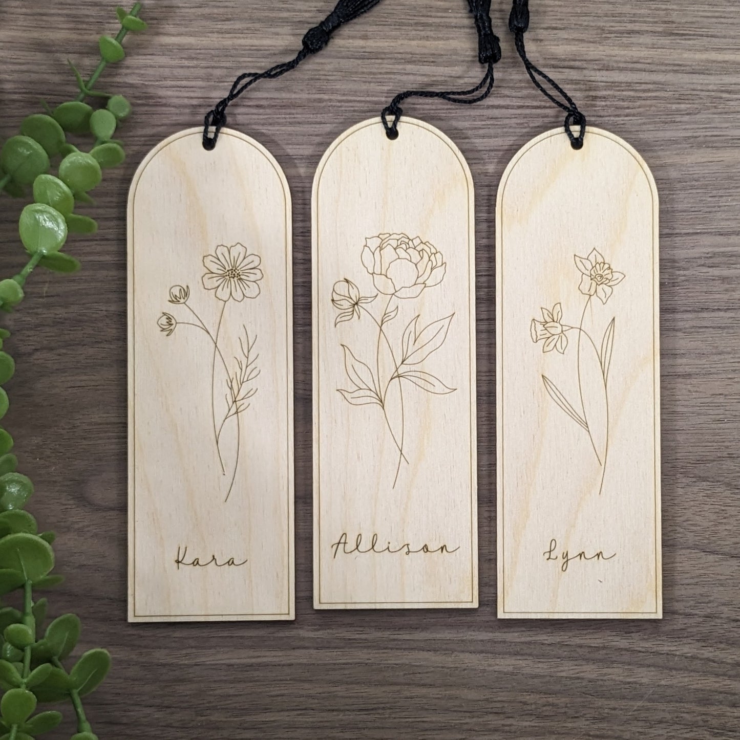 Personalized Birth Month Flower Bookmarks