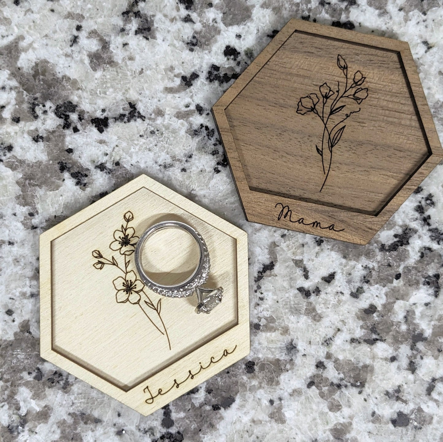 Birth Flower Mini Jewelry Tray