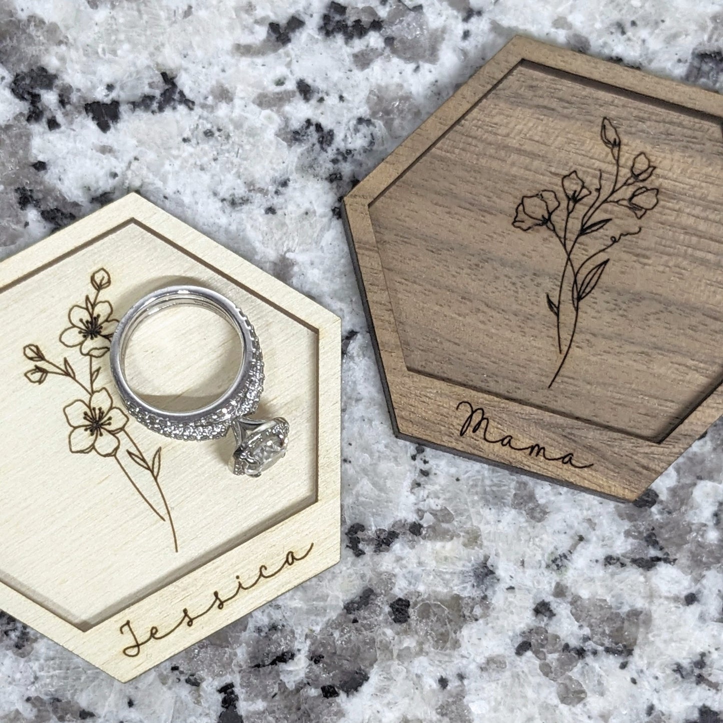 Birth Flower Mini Jewelry Tray