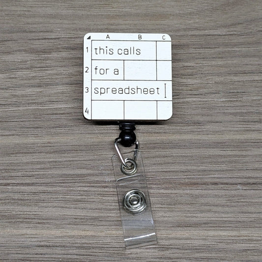 This Calls For a Spreadsheet Badge Reel
