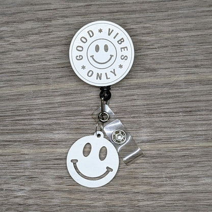 Smiley Face Badge Charm