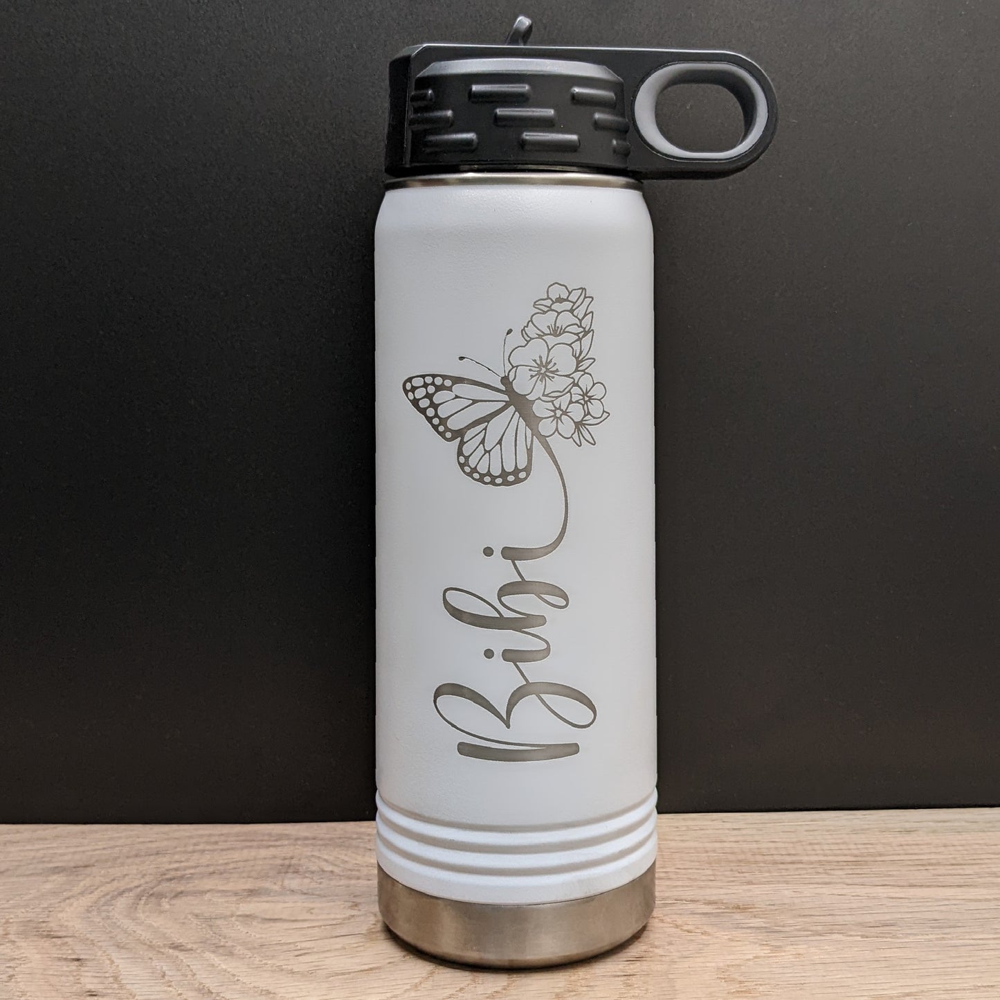 Drink Tumbler with Butterfly & Name