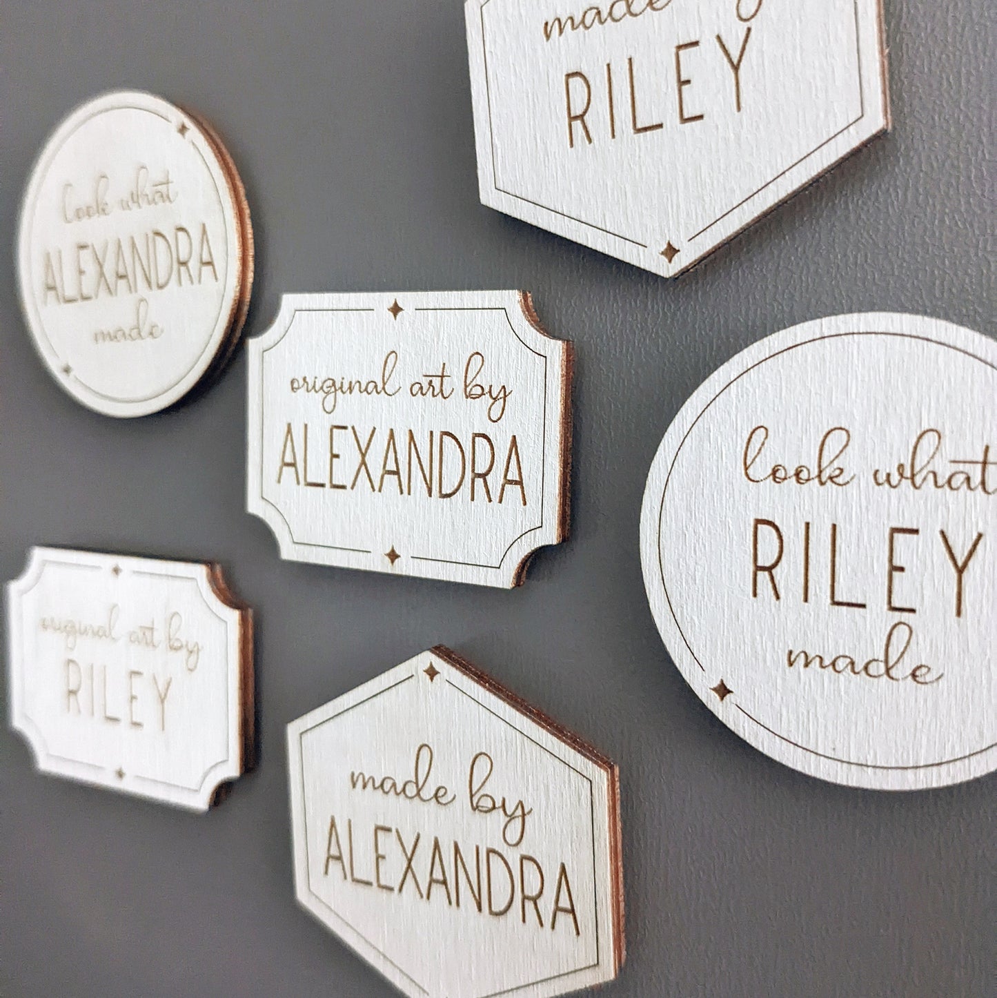 Personalized Artwork Magnets, Set of 3