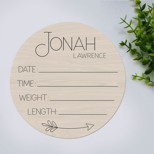 Personalized Baby Birth Announcement Sign - Arrows