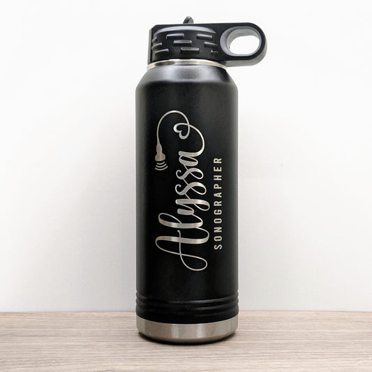 Sonographer Water Bottle with Name
