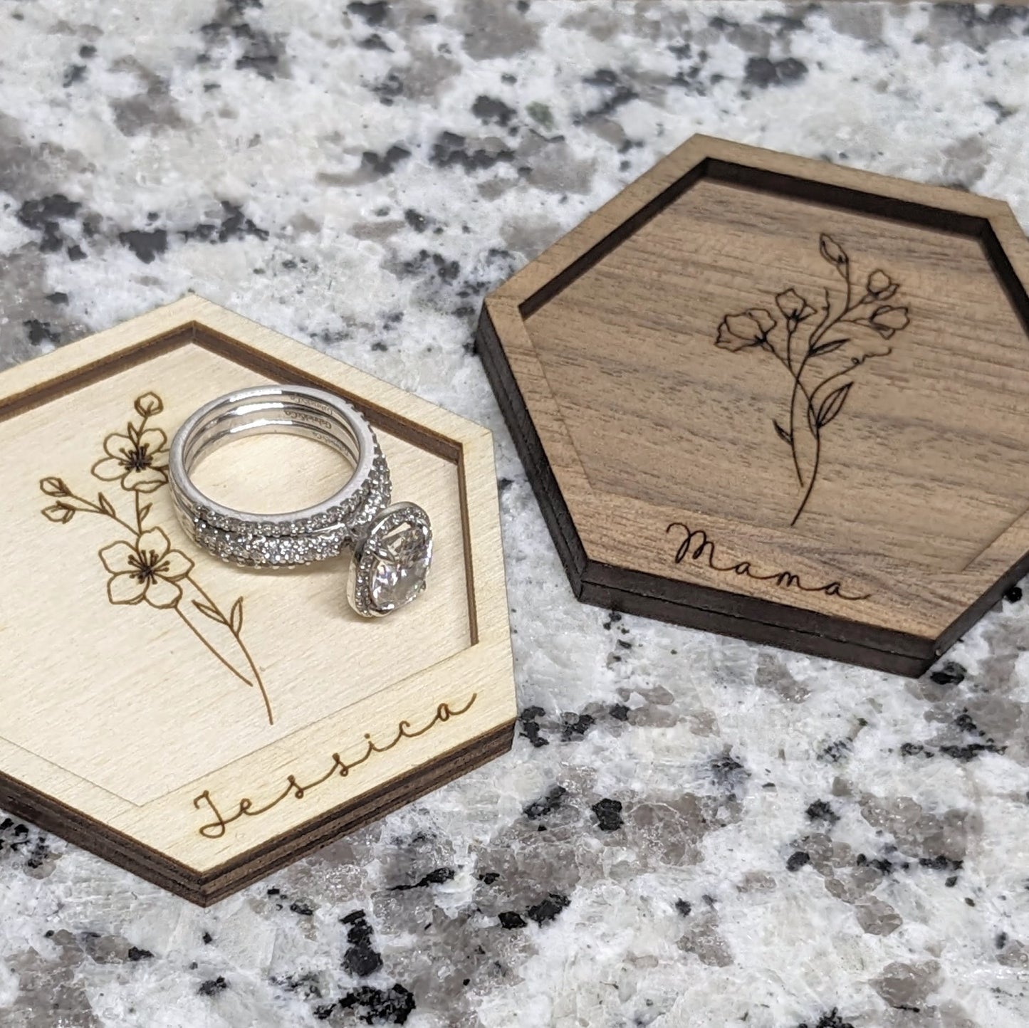 Birth Flower Mini Jewelry Tray