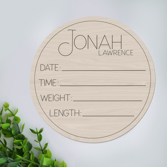Personalized Baby Birth Announcement Sign